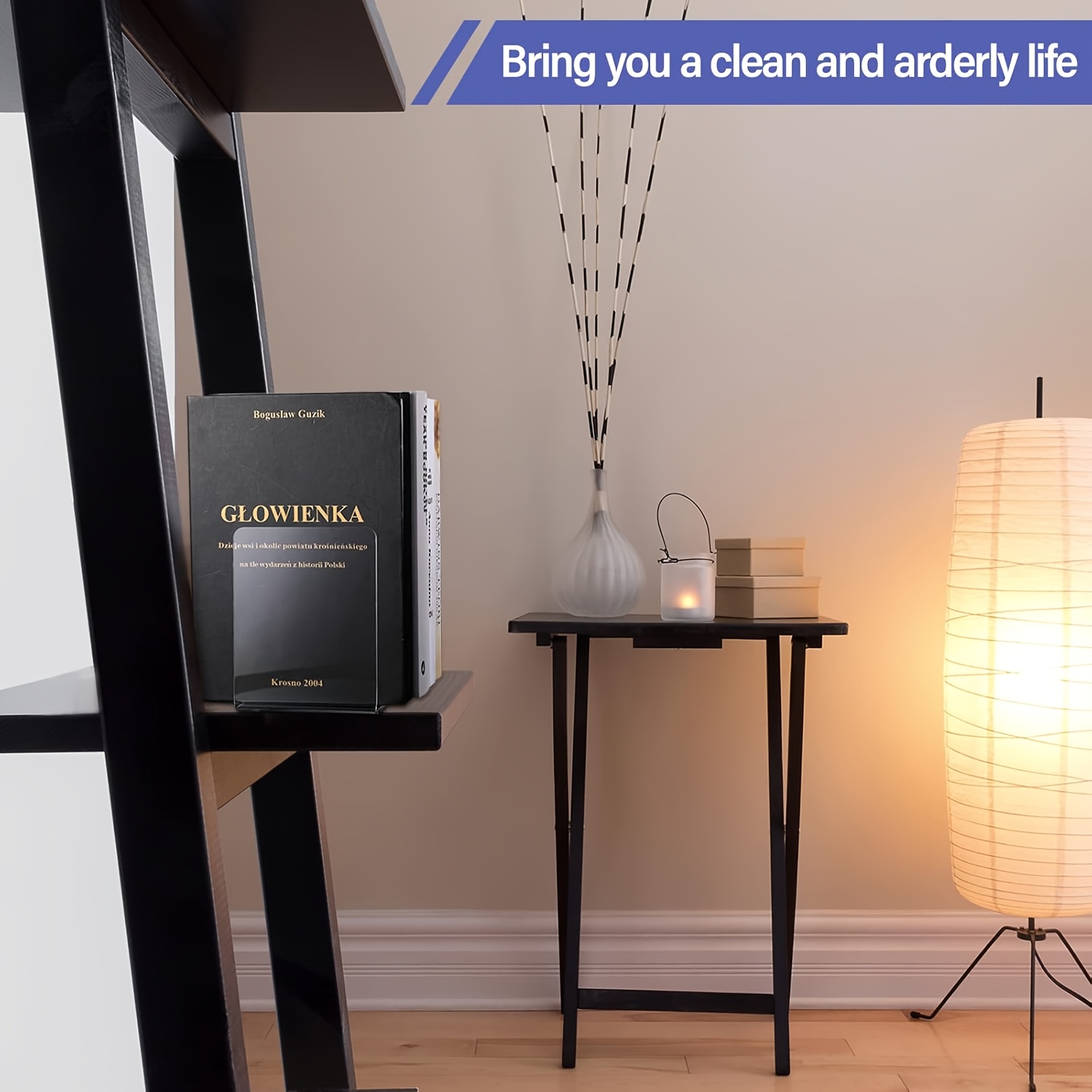 Clear Acrylic Book Stand Holder - 8 serre-livres transparents en acrylique, support