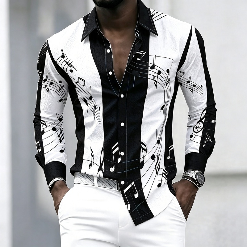 Chemise à col pour homme avec  - Music avis et prix
